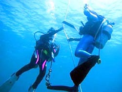 沖縄の青い海でダイビングデビュー