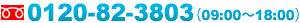 電話番号：0120-82-3803（09:00～18:00）